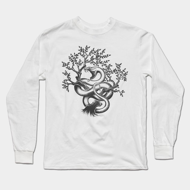 The Snake On a Tree Long Sleeve T-Shirt by devaleta